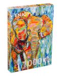 Puzzle Enjoy de 1000 de piese - Un elefant colorat - 1t
